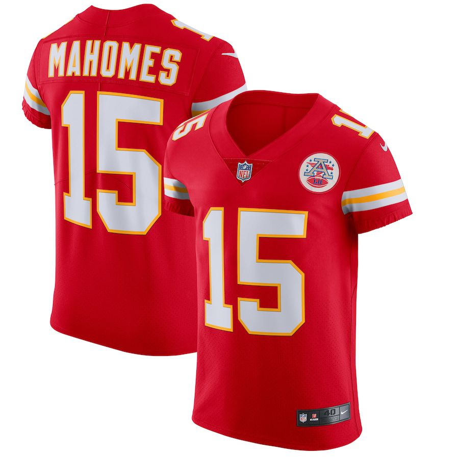 Men Kansas City Chiefs #15 Patrick Mahomes Nike Red Vapor Elite NFL Jersey-0